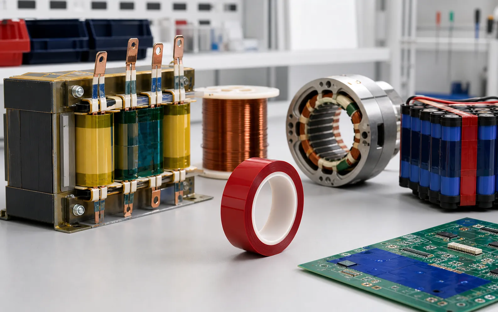 Mylar tape used for electrical insulation in transformers coils motors PCB and battery assemblies