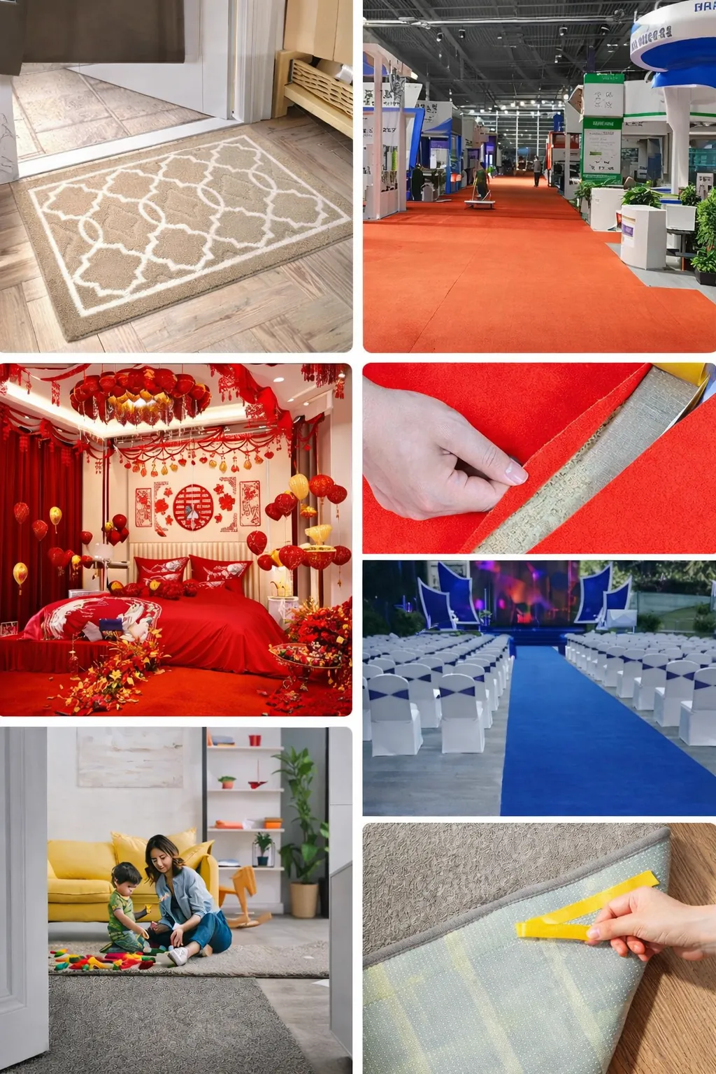 Fiberglass mesh double sided tape used in carpet fixing and interior mounting applications